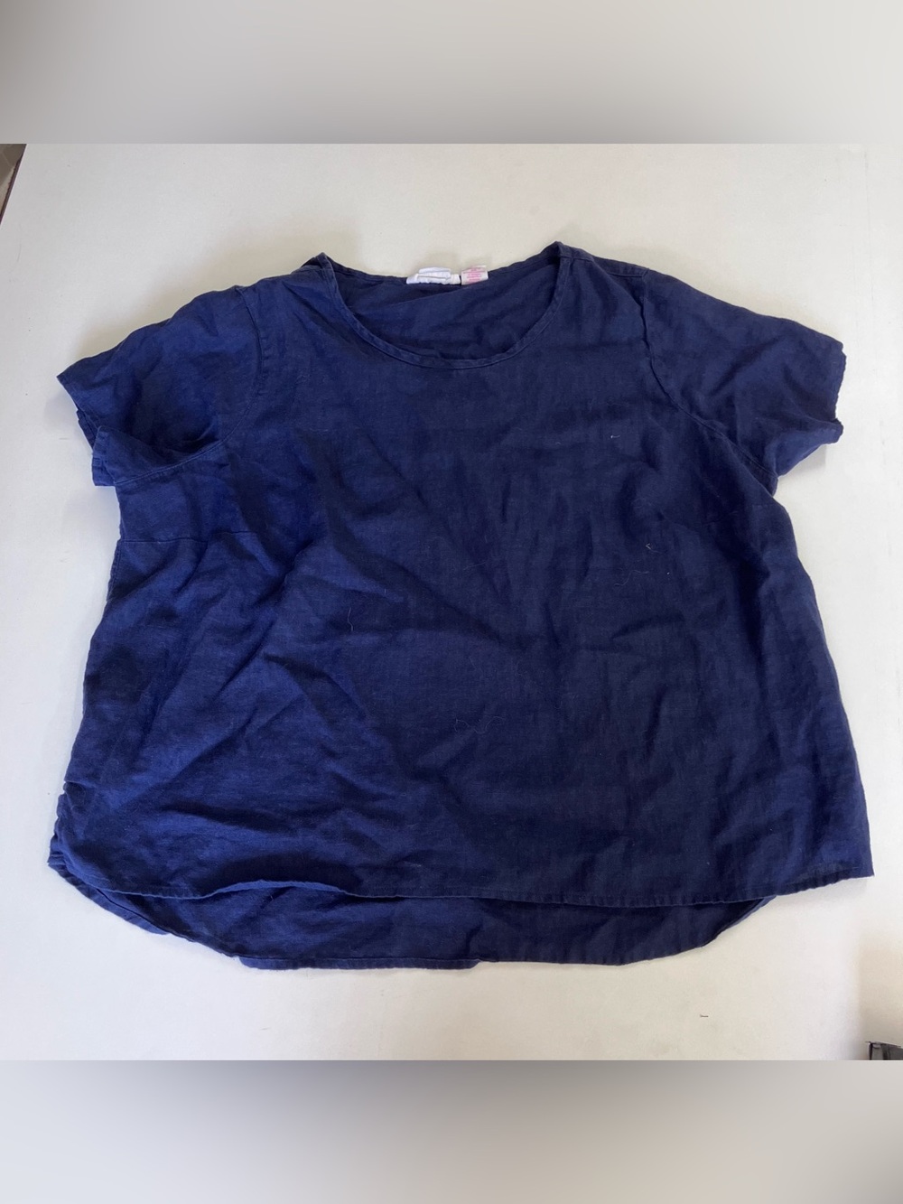 Isaac Mizrahi linen navy 1X t-shirt